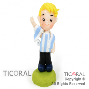 ADORNO HINCHA DE FUTBOL RACING Y ARGENTINA A. PORCELANA FRIA x 1